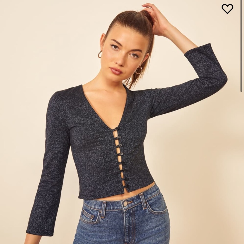 Reformation Howard Top in Hydra Size Medium